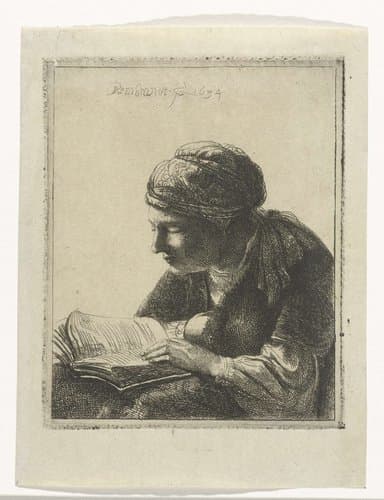 Woman reading by anonymous; Rembrandt van Rijn