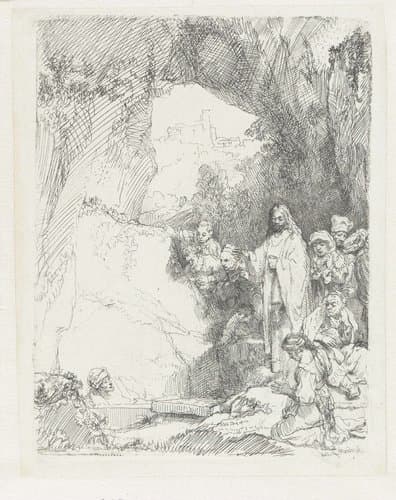 The raising of Lazarus: small plate by Rembrandt van Rijn