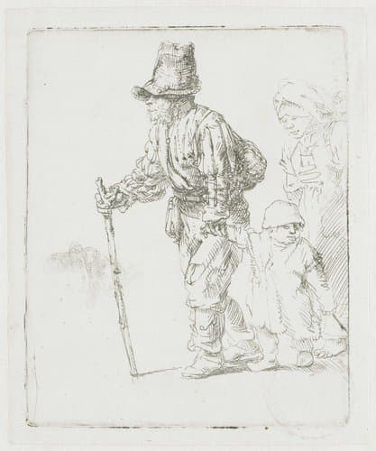 Rondtrekkende boerenfamilie by Rembrandt van Rijn