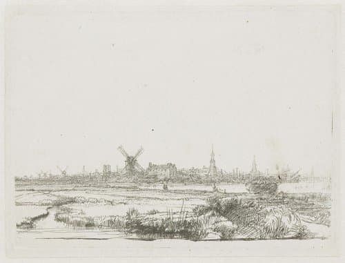 View of Amsterdam from the Kadijk by Rembrandt van Rijn