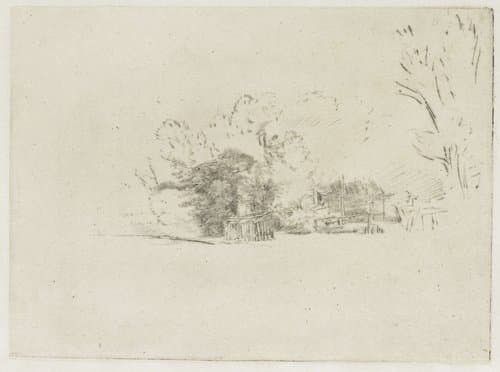 Clump of trees with a vista by Rembrandt van Rijn