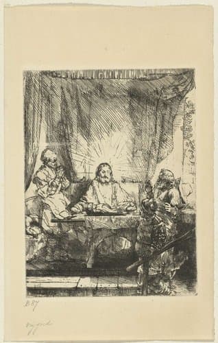 Christ at Emmaus: the larger plate by Rembrandt van Rijn
