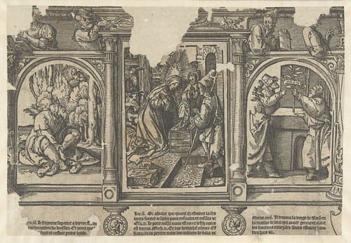 De aanbidding door een herder by Jacob Cornelisz van Oostsanen