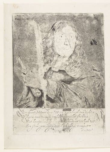 Portret van de dichter Jan de Vos by Karel du Jardin