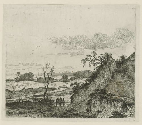 Landschap met een paard met wagen by Jan Hackaert