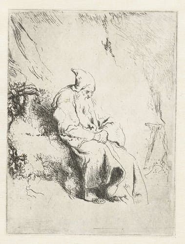 Kluizenaar met crucifix by Jan Lievens