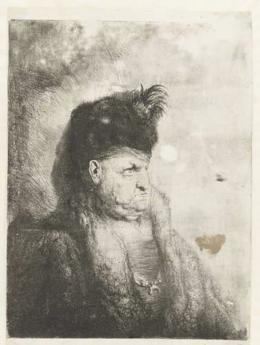 Borstbeeld van een oosterling met bontmuts by Jan Lievens
