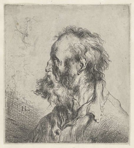 Borstbeeld van een oude man met baard by Jan Lievens