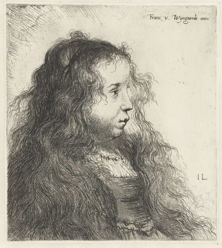 Borstbeeld van een jong meisje met loshangend haar by Jan Lievens