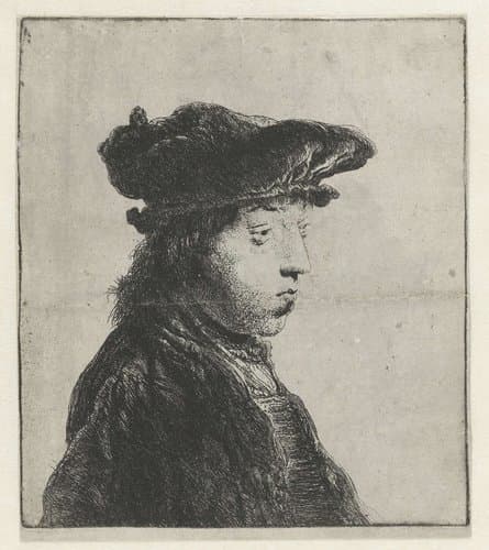 Borstbeeld van een jonge man met fluwelen baret by Jan Lievens