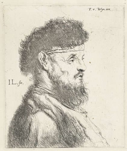 Borstbeeld van een man met baard by Jan Lievens
