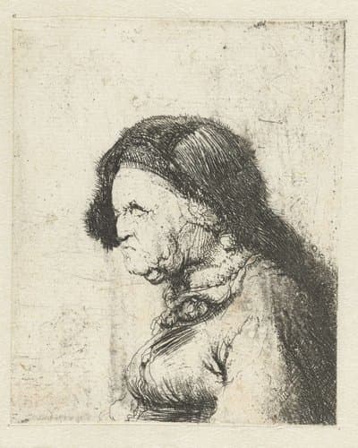 Borstbeeld van een oude vrouw by Jan Lievens