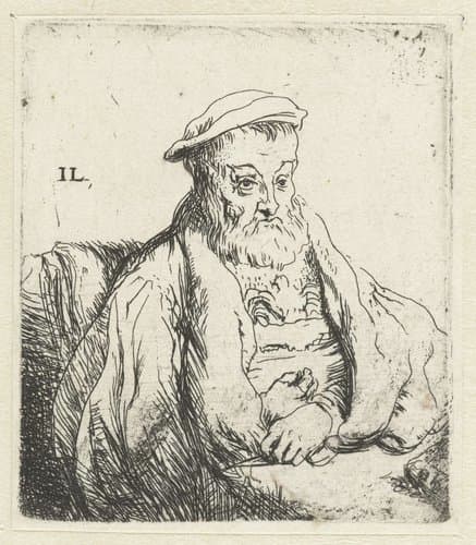 Zittende oude man by Jan Lievens