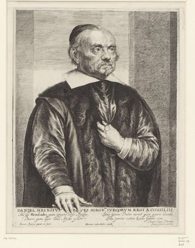 Portret van de Leidse professor Daniël Heinsius by Jan Lievens