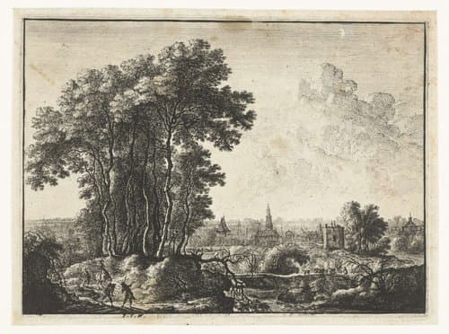 Landschap met reizigers by anonymous