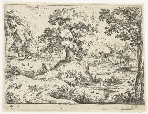 Zes landschappen met reizigers