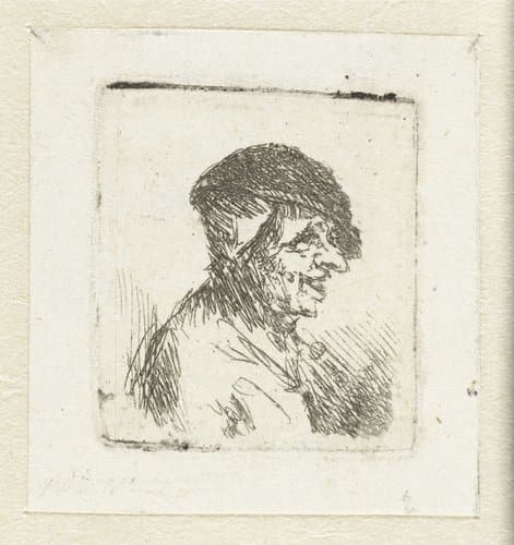 Buste van een lachende boer by Adriaen van Ostade