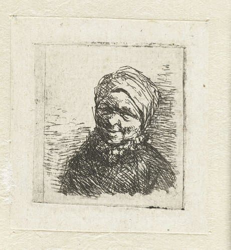 Buste van een lachende boerin by Adriaen van Ostade