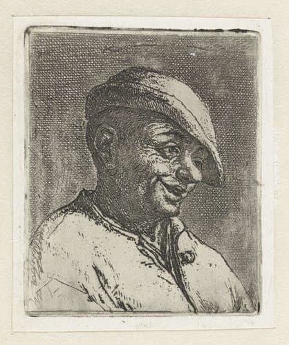 Buste van een lachende boer by Adriaen van Ostade
