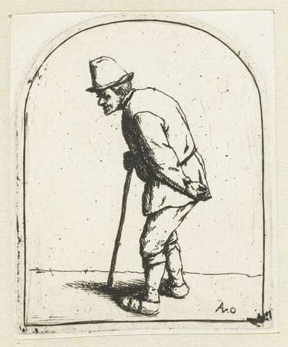 Gebochelde boer by Adriaen van Ostade