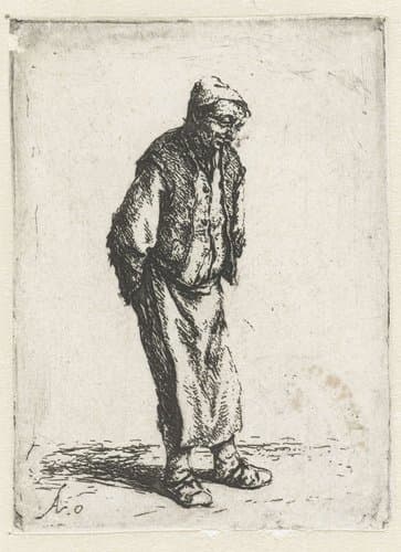 Standing Peasant with his Hands behind his Back by Adriaen van Ostade