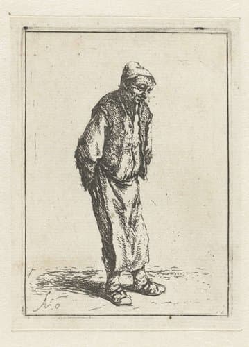Staande boer met de handen op de rug by Adriaen van Ostade