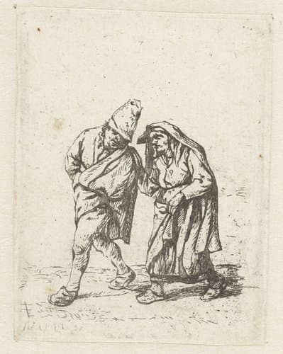 Wandelend boerenpaar by anonymous
