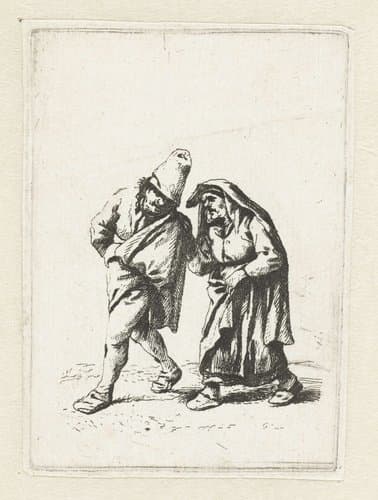 Wandelend boerenpaar by anonymous