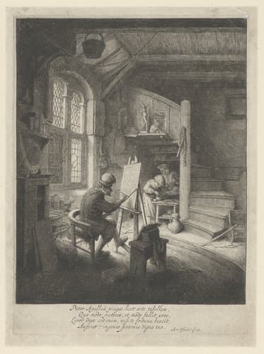 Schilder in zijn atelier by Adriaen van Ostade