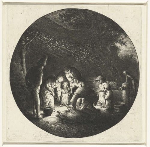 De varkensslager by Adriaen van Ostade
