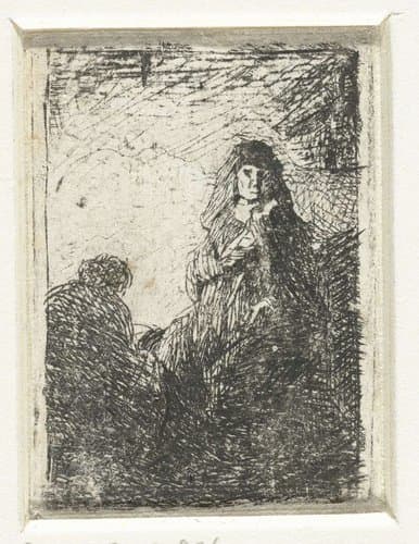 Staande vrouw en zittende man by Jan Lievens