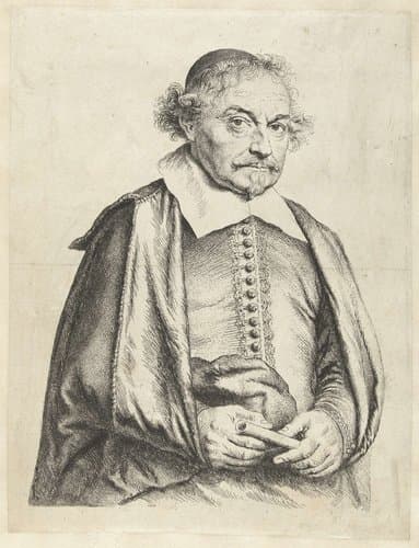 Portret van Joost van den Vondel by Jan Lievens