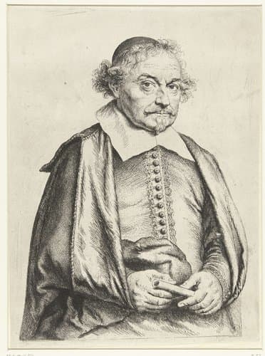 Portret van Joost van den Vondel by Jan Lievens