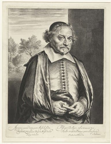Portret van Joost van den Vondel by Jan Lievens