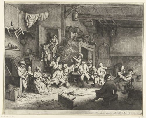 Dans in de herberg by Adriaen van Ostade