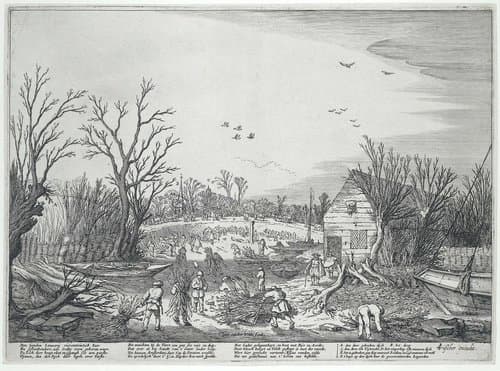 Herstelwerkzaamheden aan de doorgebroken Lekdijk bij 't Waal by Esaias van de Velde