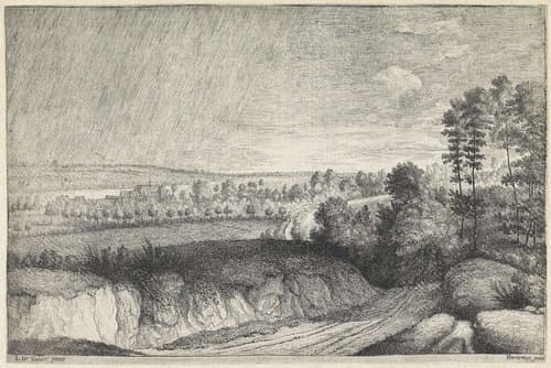 Landschap in een regenbui by Lucas Vorsterman (I)