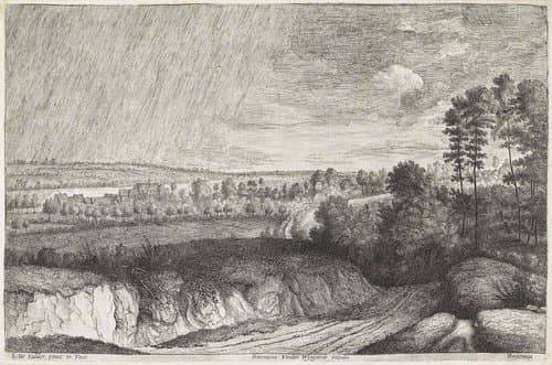 Landschap in een regenbui by Lucas Vorsterman (I)