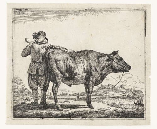 Jonge herder met een stier by Adriaen van de Velde