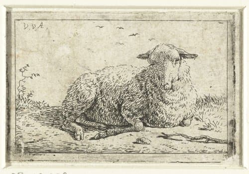 Liggend schaap by Adriaen van de Velde