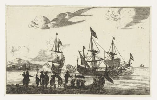 Havenscène met een landingsboot by anonymous