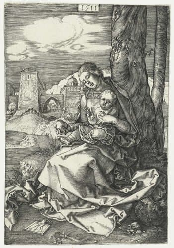 Maria met kind en een peer by Albrecht Dürer