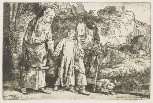 Christ returning from the temple with his parents by Rembrandt van Rijn
