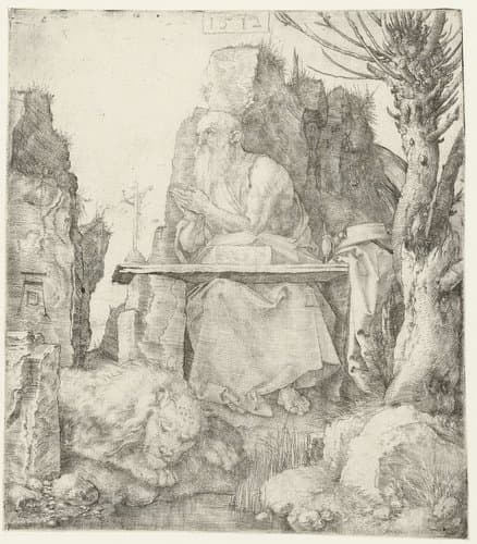 De Heilige Hiëronymus in de wildernis by Albrecht Dürer