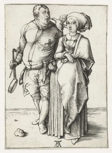 De kok en zijn vrouw by Albrecht Dürer