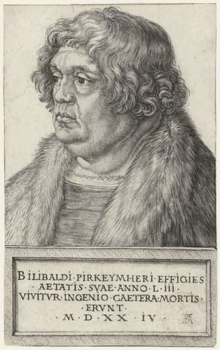 Portret van Willibald Pirckheimer by Albrecht Dürer