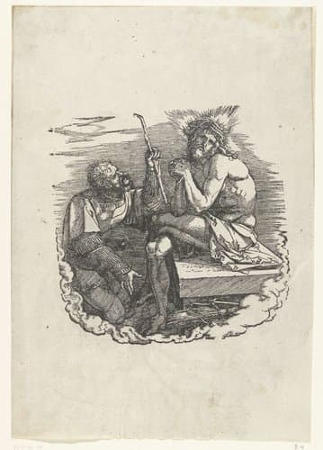 Christus als Man van Smarten, bespot door een soldaat by Albrecht Dürer