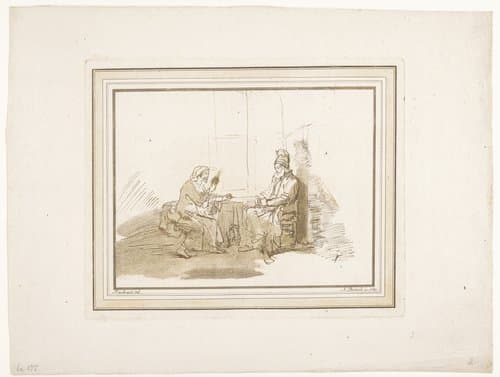 Christus in gesprek met Nikodemus by Adam von Bartsch