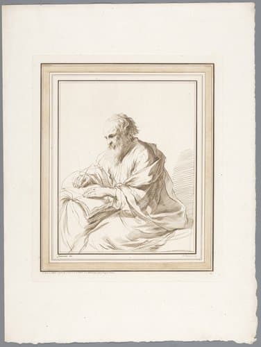 Zittende oude man by Adam von Bartsch