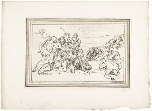 Gevangenneming van Simson door de Filistijnen by Adam von Bartsch
